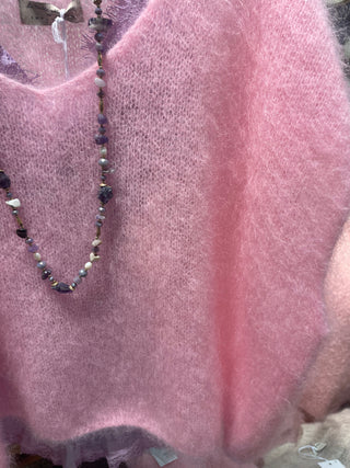 Mohairstickad väst Rosie