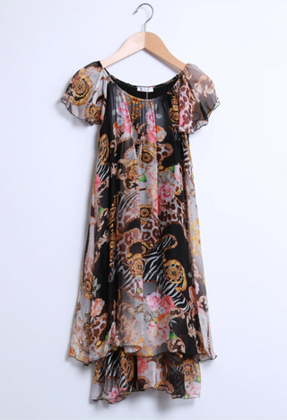 KLÄNNING I SILKE, VISKOSE Tia