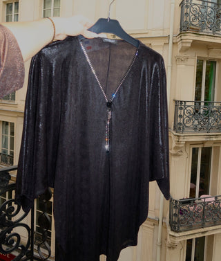 Festskjorta med diamantdragkedja