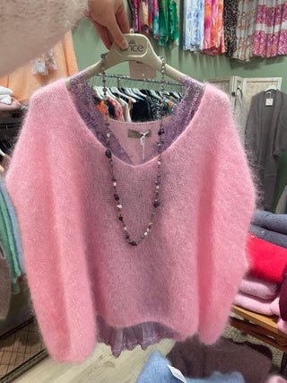 Mohairstickad väst Rosie