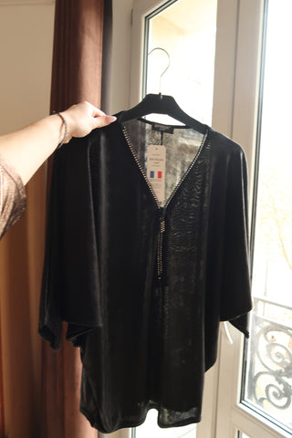 Festskjorta med diamantdragkedja